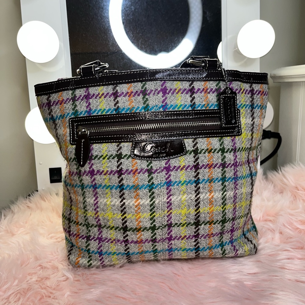 Multi Color Fabric Coach Purse